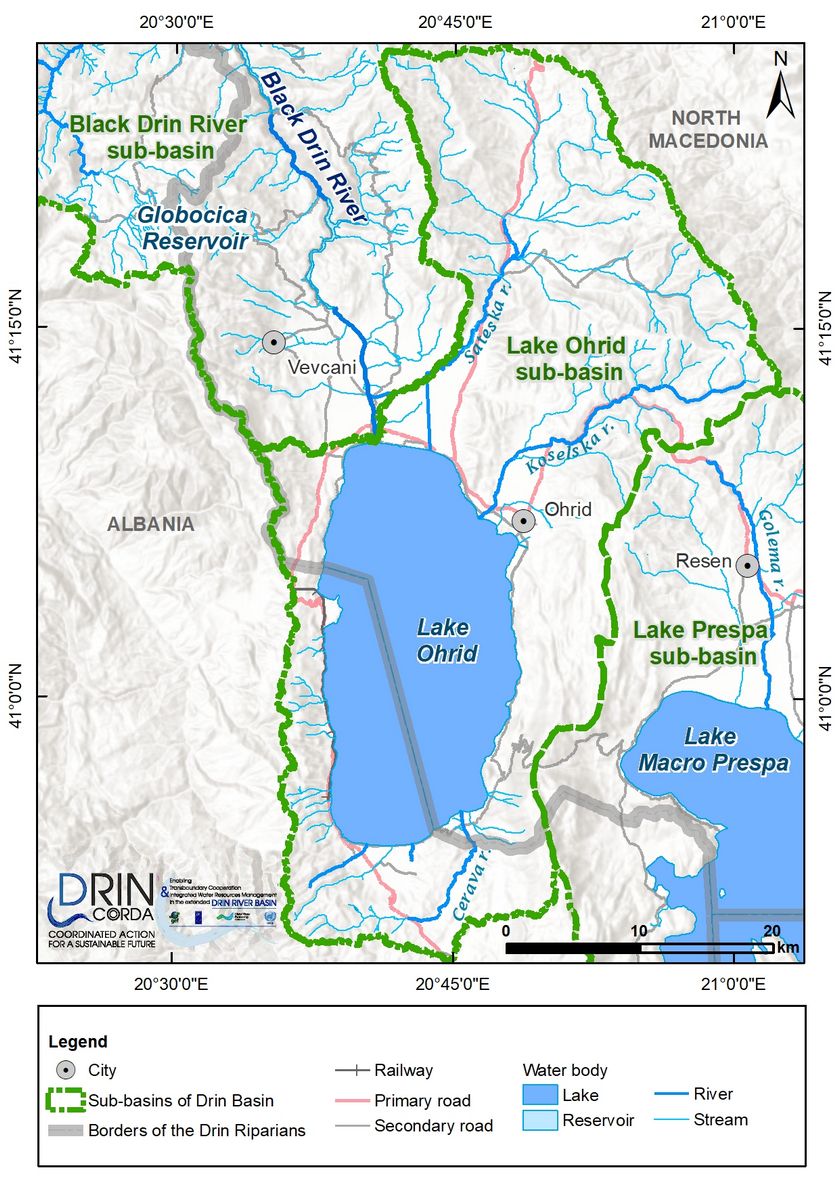 1_4 Map of the Lake Ohrid sub-basin