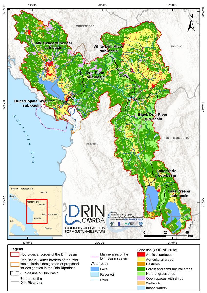 2_2 Drin River Basin_Land use (CORINE LC 2018)